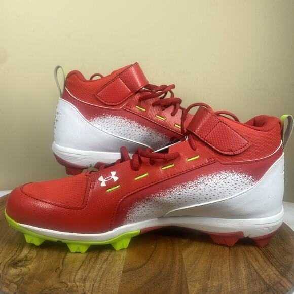 Under Armour Harper 6 Mid Mens White‎ And Red Size 13 Baseball Cleats main image 4